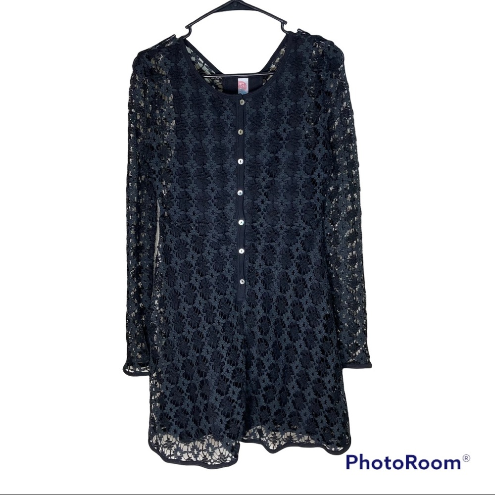 Free People Black Crochette Lace Dress‎ Size Small